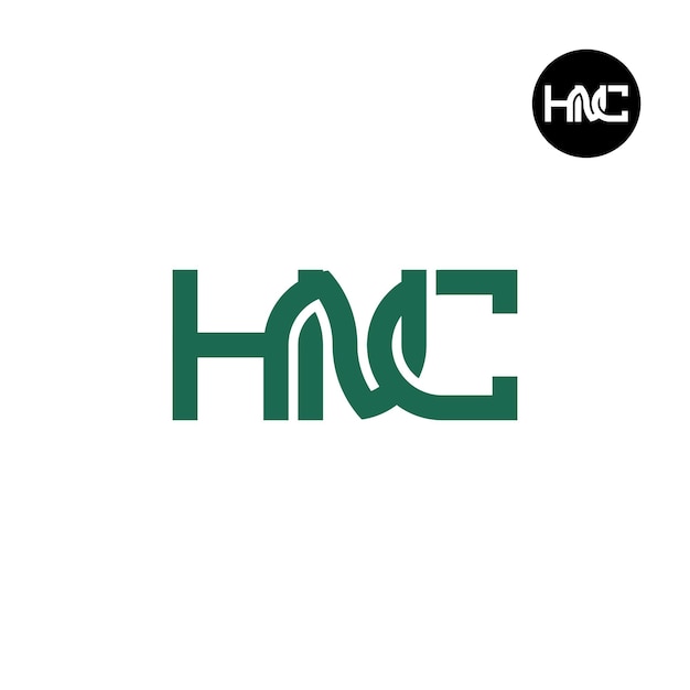 Diseño de logotipo con monograma de letra HNC