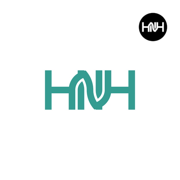 Diseño de logotipo monograma letra HNH