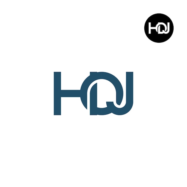 Diseño de logotipo con monograma de letra HOJ