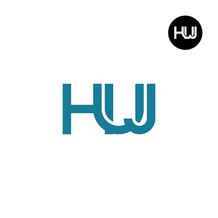 Vector diseño de logotipo con monograma de letra huj