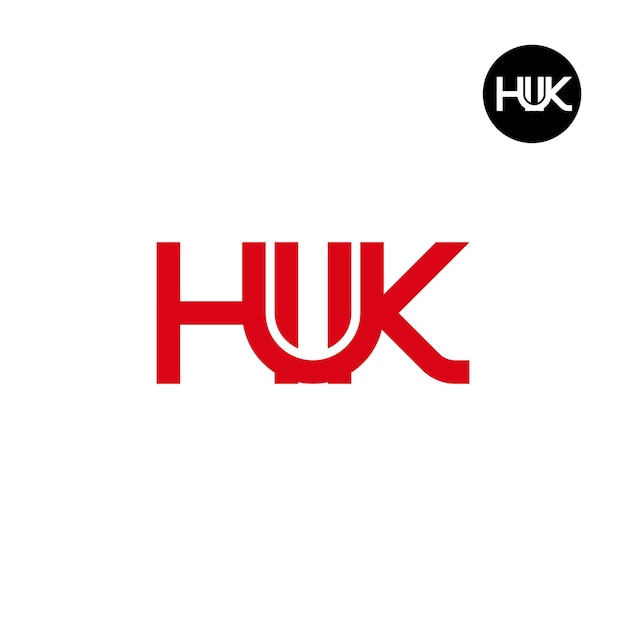 Diseño de logotipo con monograma de letra huk