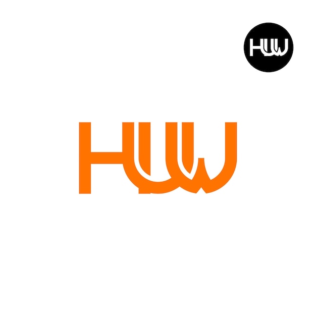 Diseño de logotipo con monograma de letra HUW