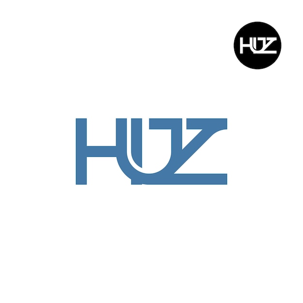 Diseño de logotipo con monograma de letra HUZ