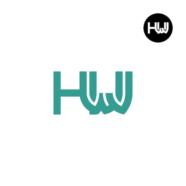 Vector diseño de logotipo monograma letra hwj