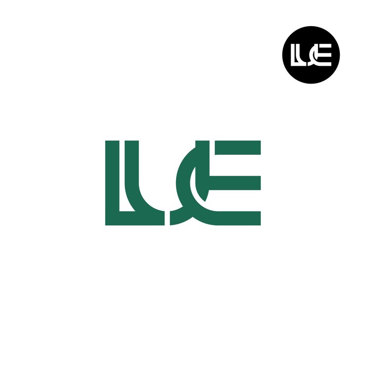 Vector diseño de logotipo monograma letra lue