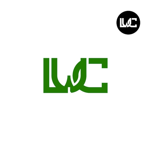 Vector diseño de logotipo monograma letra lwc