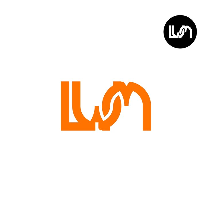Vector diseño de logotipo monograma letra lwm