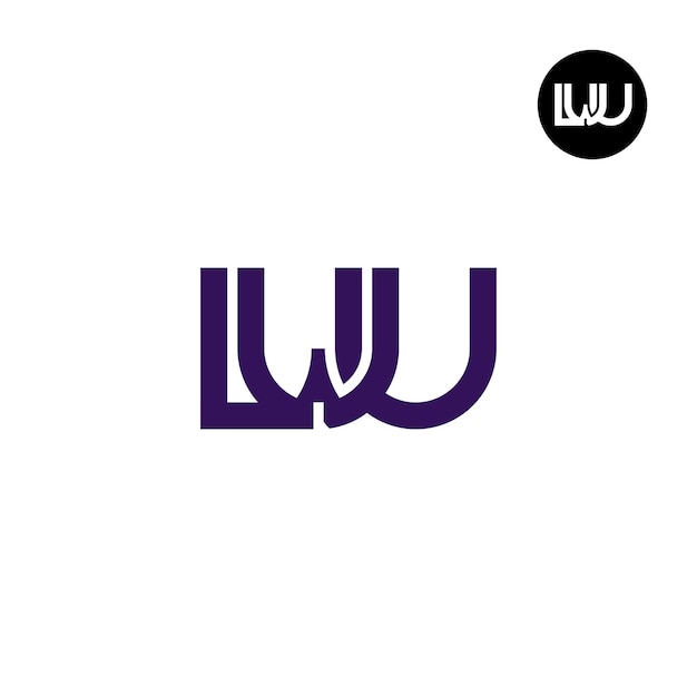 Diseño de logotipo con monograma de letra LWU