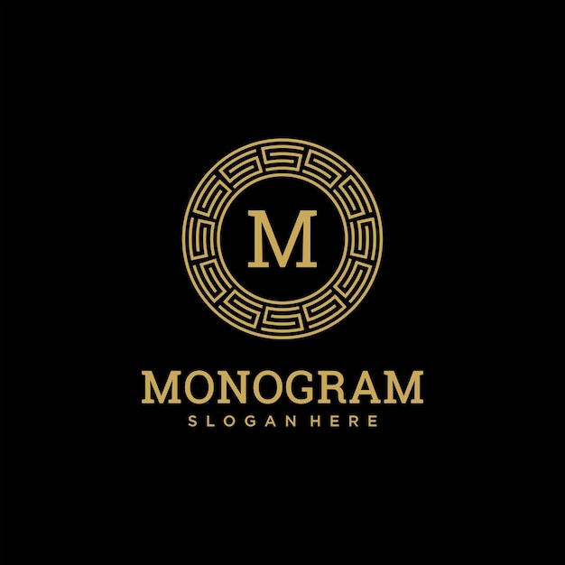 Diseño de logotipo de monograma de letra M de Luxuru