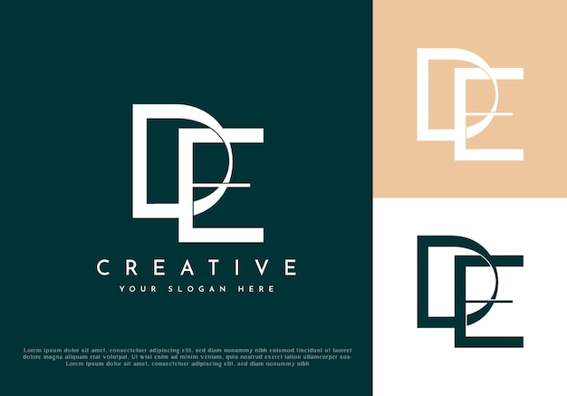 Diseño de logotipo de monograma de letra DE minimalista para la marca personal