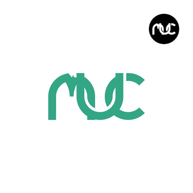Diseño de logotipo con monograma de letra MUC