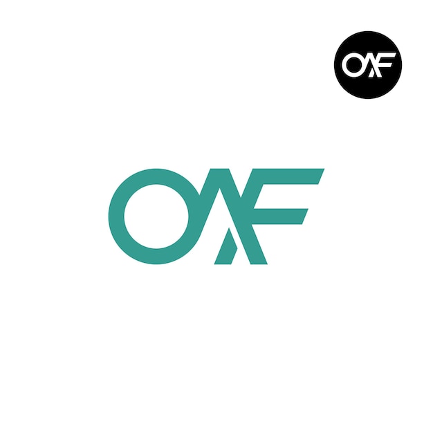 Diseño de logotipo monograma letra OAF