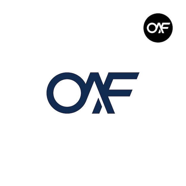 Diseño de logotipo monograma letra OAF