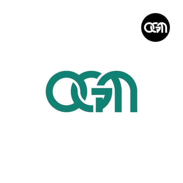 Diseño de logotipo con monograma de letra OGM