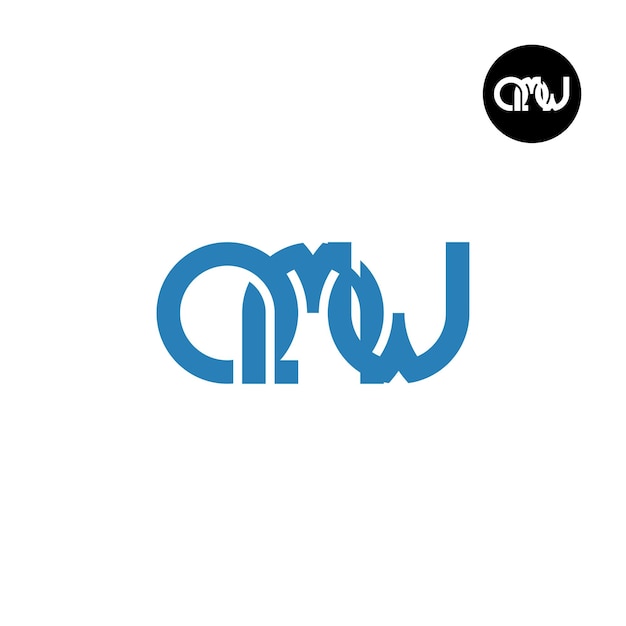 Diseño de logotipo monograma letra QMW