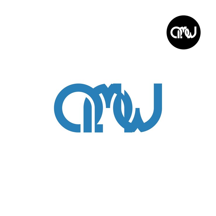 Vector diseño de logotipo monograma letra qmw