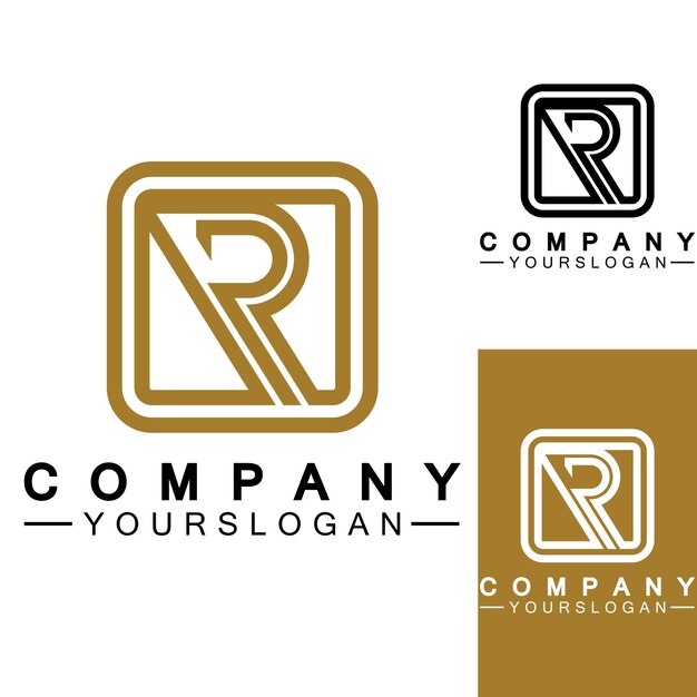 Diseño de logotipo de monograma de letra R Diseños de logotipos de identidad de marca Plantilla de ilustración vectorial