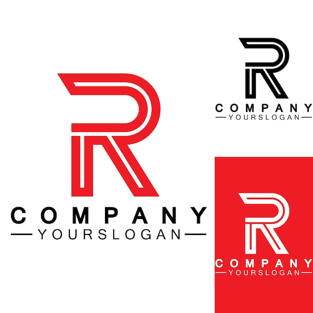 Diseño de logotipo de monograma de letra R Diseños de logotipos de identidad de marca Plantilla de ilustración vectorial