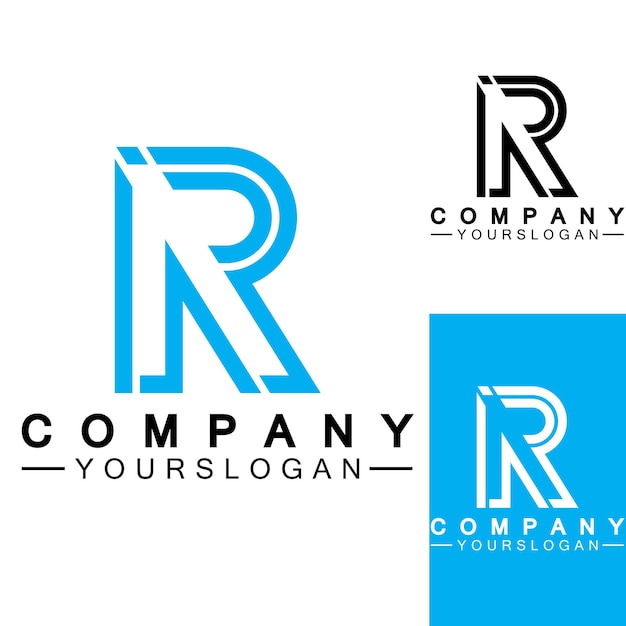 Diseño de logotipo de monograma de letra R Diseños de logotipos de identidad de marca Plantilla de ilustración vectorial