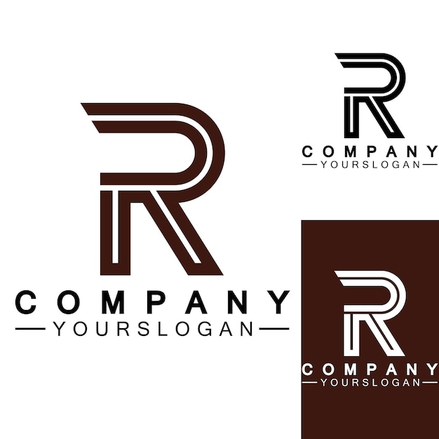 Diseño de logotipo de monograma de letra r diseños de logotipos de identidad de marca plantilla de ilustración vectorial