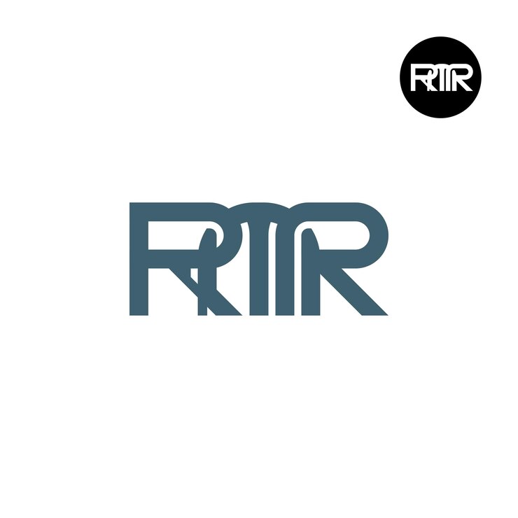Vector diseño de logotipo monograma letra rmr