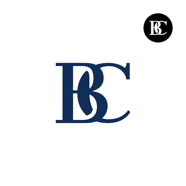 Diseño del logotipo del monograma de la letra serif moderna de lujo BC