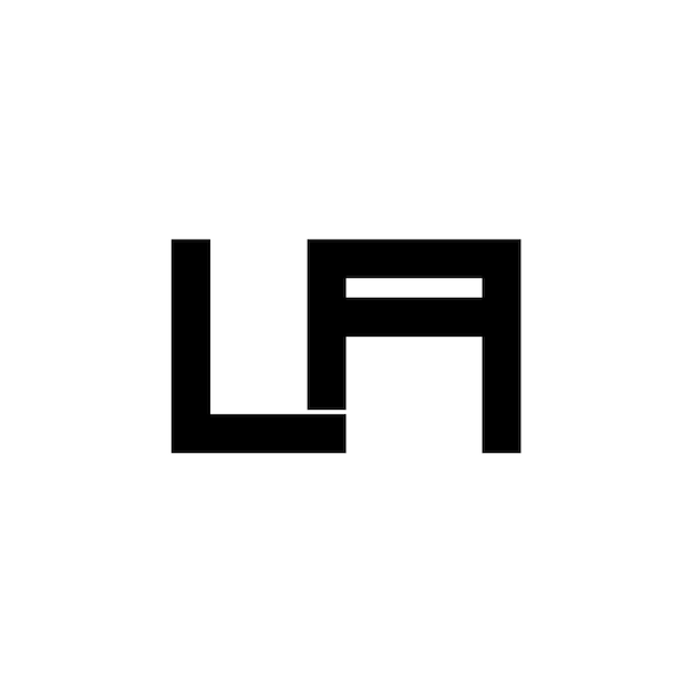 El diseño del logotipo de LA monograma letra texto nombre símbolo monocromático logotipo alfabeto carácter simple logotipo