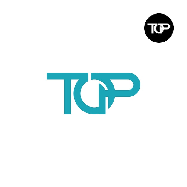 Diseño del logotipo del monograma de la letra TOP