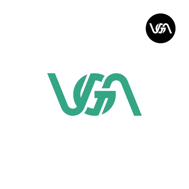 Diseño de logotipo con monograma de letra VGA