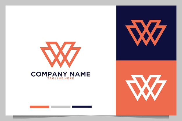Diseño de logotipo de monograma letra W