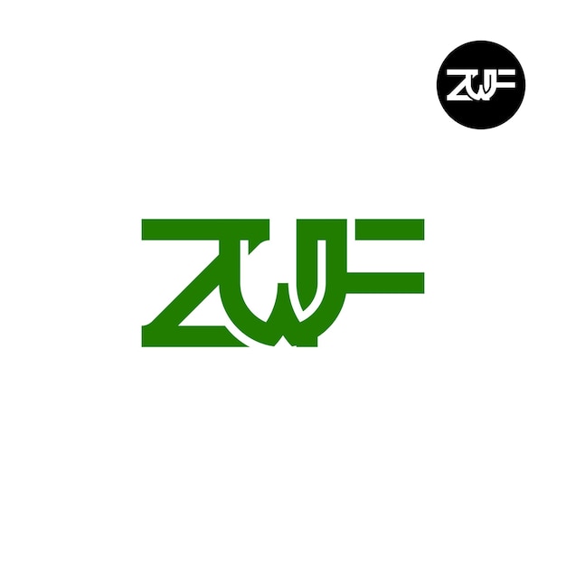 Vector diseño de logotipo con monograma de letra zwf