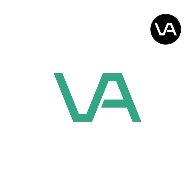 Diseño del logotipo del monograma de la letra VA