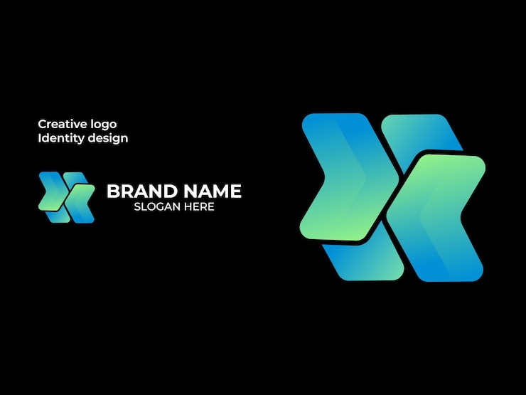 Vector diseño de logotipo de monograma de letras abstractas con color degradado, marca de logotipo de letra x e icono