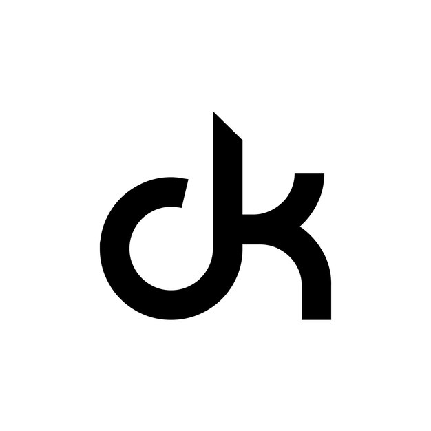 diseño de logotipo de monograma de letras iniciales dk