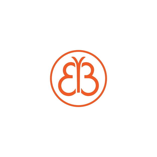 Diseño del logotipo de monograma de mariposa
