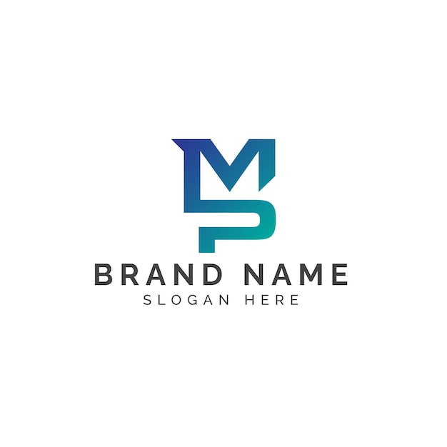 Diseño del logotipo del monograma de MP