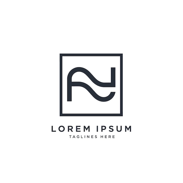 Diseño del logotipo del monograma de NJ
