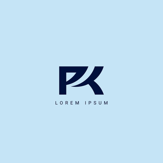 Diseño del logotipo del monograma PK
