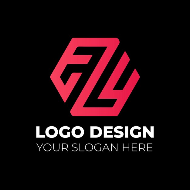 Diseño de logotipo de monograma simple hermoso moderno