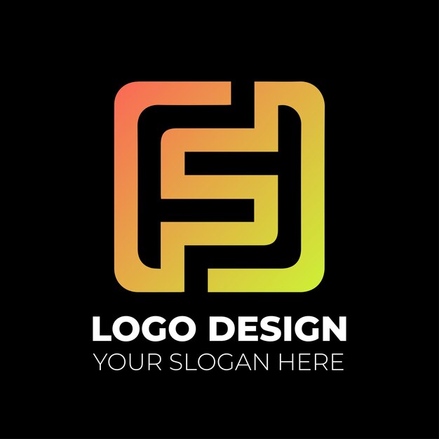 Diseño de logotipo de monograma simple moderno