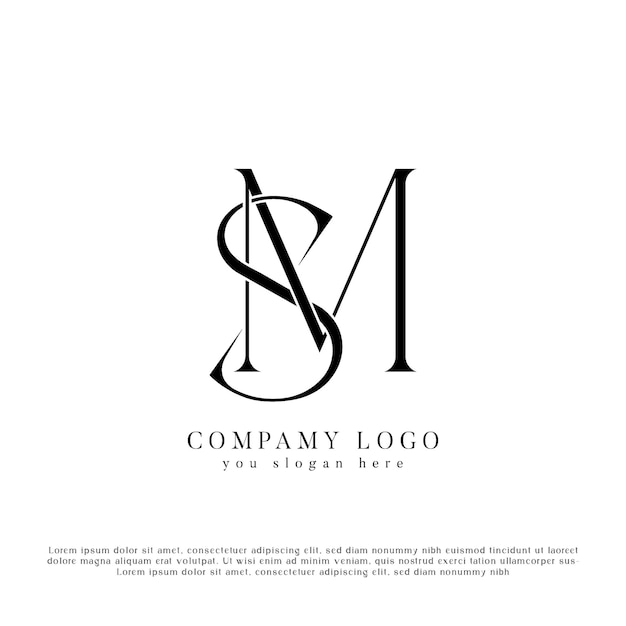 Diseño del logotipo del monograma SM