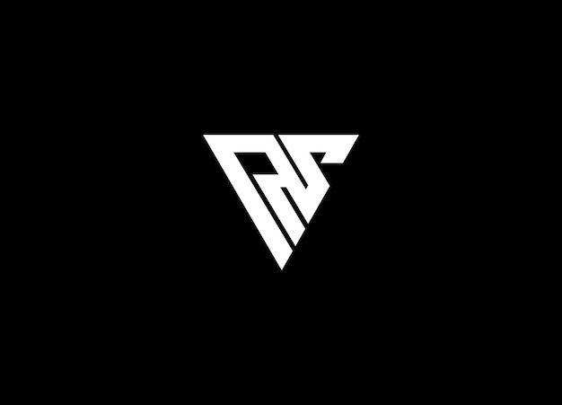 Diseño del logotipo del monograma triangular de la letra SR Modelos de diseño vectorial del logotipo de la letra inicial RS o SR