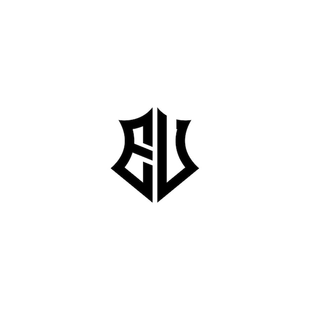 Diseño de logotipo monograma de UE letra texto nombre símbolo monocromo logotipo alfabeto carácter logotipo simple