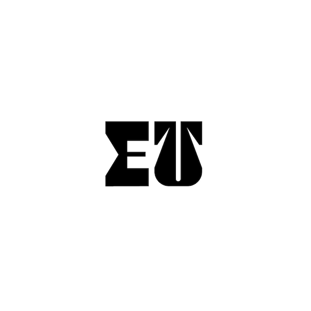 Diseño de logotipo monograma de UE letra texto nombre símbolo monocromo logotipo alfabeto carácter logotipo simple