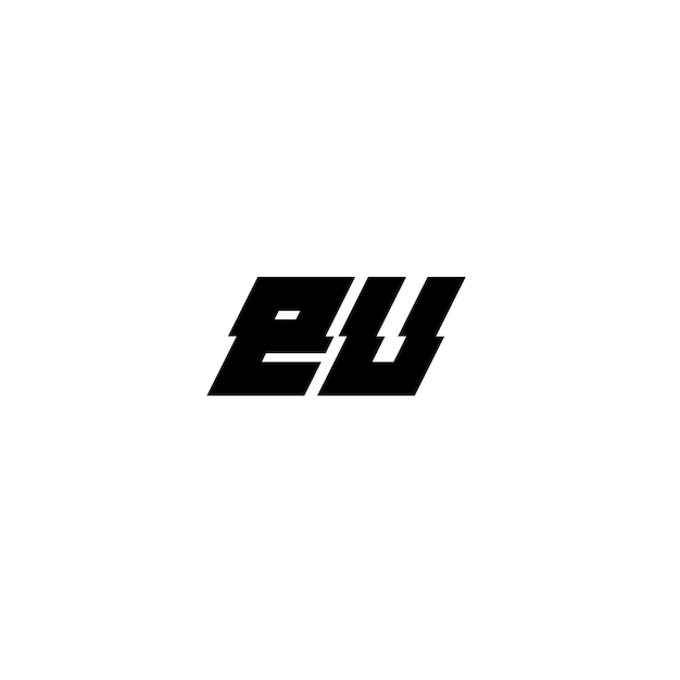Diseño de logotipo monograma de UE letra texto nombre símbolo monocromo logotipo alfabeto carácter logotipo simple