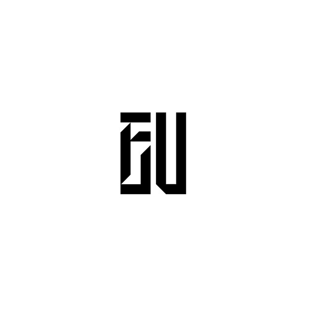 Diseño de logotipo monograma de UE letra texto nombre símbolo monocromo logotipo alfabeto carácter logotipo simple