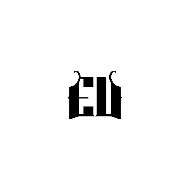 Diseño de logotipo monograma de UE letra texto nombre símbolo monocromo logotipo alfabeto carácter logotipo simple