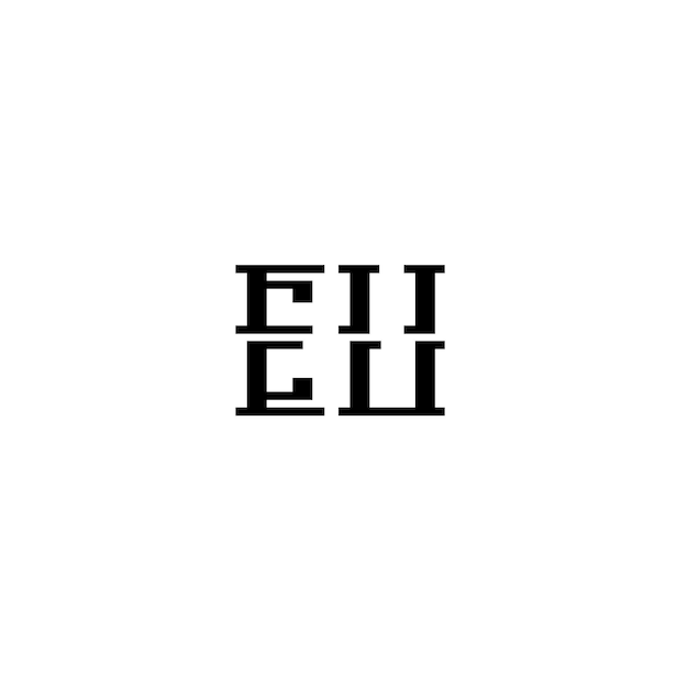 Diseño de logotipo monograma de UE letra texto nombre símbolo monocromo logotipo alfabeto carácter logotipo simple