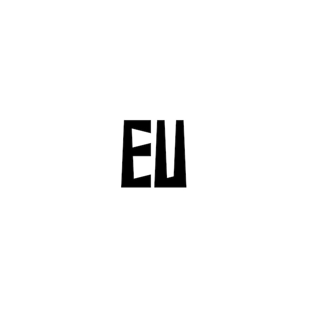 Diseño de logotipo monograma de UE letra texto nombre símbolo monocromo logotipo alfabeto carácter logotipo simple