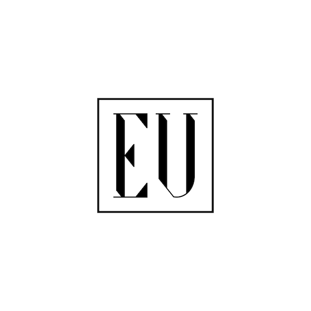 Diseño de logotipo monograma de UE letra texto nombre símbolo monocromo logotipo alfabeto carácter logotipo simple